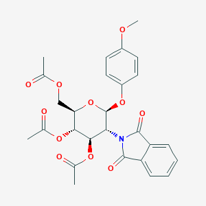 molecular formula C27H27NO11 B140698 4-Methoxyphenyl 3,4,6-Tri-O-acetyl-2-deoxy-2-phthalimido-beta-D-glucopyranoside CAS No. 138906-41-9