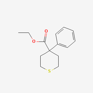 molecular formula C14H18O2S B14069822 Ethyl 4-phenylthiane-4-carboxylate CAS No. 100972-06-3