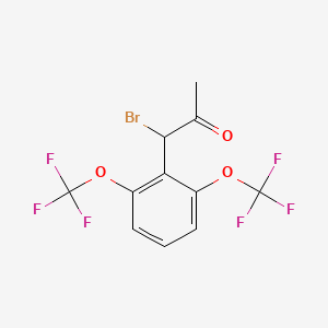 molecular formula C11H7BrF6O3 B14069852 1-(2,6-Bis(trifluoromethoxy)phenyl)-1-bromopropan-2-one 