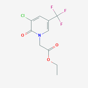 molecular formula C10H9ClF3NO3 B1406986 Ethyl 2-[3-chloro-2-oxo-5-(trifluoromethyl)pyridin-1-yl]acetate CAS No. 1672655-84-3