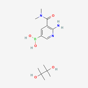 molecular formula C14H26BN3O5 B14069877 6-Amino-5-(dimethylcarbamoyl)pyridine-3-boronic acid pinacol 