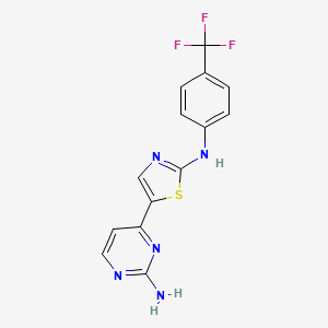 4-{2-[4-(Trifluoromethyl)anilino]-1,3-thiazol-5-yl}-2-pyrimidinamine