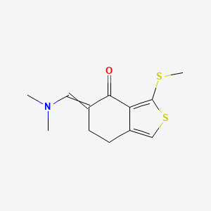 molecular formula C12H15NOS2 B14069893 Benzo[c]thiophen-4(5H)-one, 5-[(dimethylamino)methylene]-6,7-dihydro-3-(methylthio)- 