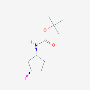 molecular formula C10H18INO2 B14069903 tert-butyl ((1R,3S)-3-iodocyclopentyl)carbamate 