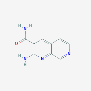 molecular formula C9H8N4O B14069937 2-Amino-1,7-naphthyridine-3-carboxamide CAS No. 55234-67-8