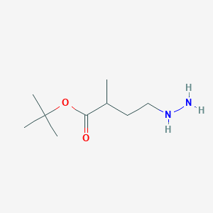 molecular formula C9H20N2O2 B14070005 Tert-butyl 4-hydrazinyl-2-methylbutanoate 