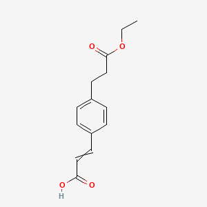 molecular formula C14H16O4 B14070027 (E)-3-(4-(3-ethoxy-3-oxopropyl)phenyl)acrylic acid 