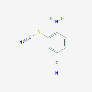 molecular formula C8H5N3S B14070054 4-Amino-3-thiocyanatobenzonitrile 