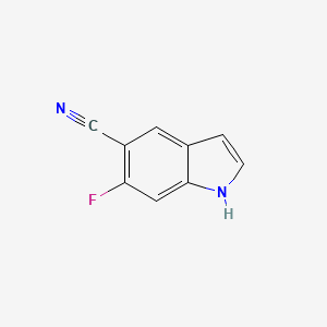 molecular formula C9H5FN2 B1407007 6-fluoro-1H-indole-5-carbonitrile CAS No. 1427358-21-1