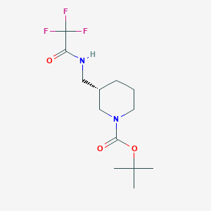 molecular formula C13H21F3N2O3 B14070118 tert-Butyl (3S)-3-[(2,2,2-trifluoroacetamido)methyl]piperidine-1-carboxylate CAS No. 1002359-99-0