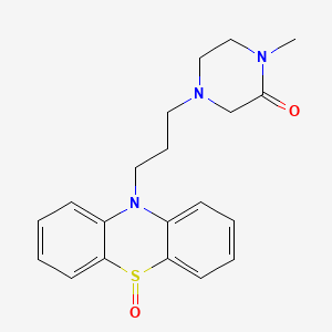 molecular formula C20H23N3O2S B14070197 Piperazinone, 1(or 4)-methyl-4(or 1)-(3-(5-oxido-10H-phenothiazin-10-yl)propyl)- CAS No. 102763-34-8