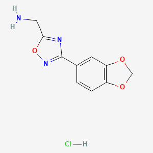 {[3-(1,3-Benzodioxol-5-yl)-1,2,4-oxadiazol-5-yl]methyl}amine hydrochloride