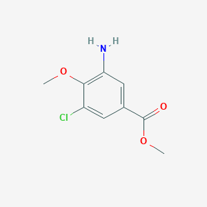 molecular formula C9H10ClNO3 B14070257 Methyl 3-amino-5-chloro-4-methoxybenzoate 