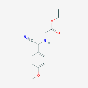 molecular formula C13H16N2O3 B1407026 ethyl 2-{[cyano(4-methoxyphenyl)methyl]amino}acetate CAS No. 1018526-40-3