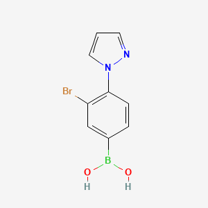 molecular formula C9H8BBrN2O2 B14070263 (3-Bromo-4-(1H-pyrazol-1-yl)phenyl)boronic acid 
