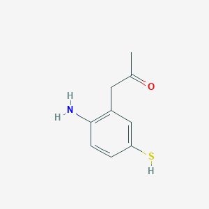 molecular formula C9H11NOS B14070265 1-(2-Amino-5-mercaptophenyl)propan-2-one 