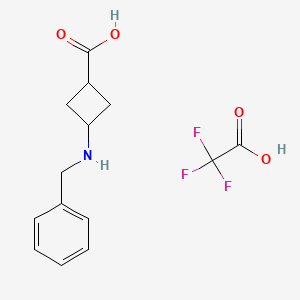 molecular formula C14H16F3NO4 B1407032 3-(benzylamino)cyclobutane-1-carboxylic acid;2,2,2-trifluoroacetic acid CAS No. 1274891-82-5