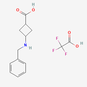 trans-3-[(Phenylmethyl)amino]cyclobutanecarboxylic acid tfa (1:1)