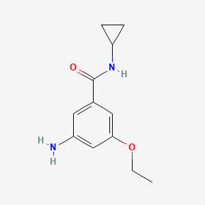 molecular formula C12H16N2O2 B1407038 3-氨基-正环丙基-5-乙氧基苯甲酰胺 CAS No. 1529428-63-4