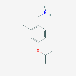 molecular formula C11H17NO B1407051 [2-Methyl-4-(propan-2-yloxy)phenyl]methanamine CAS No. 1484937-91-8