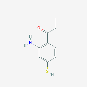 molecular formula C9H11NOS B14070637 1-(2-Amino-4-mercaptophenyl)propan-1-one 