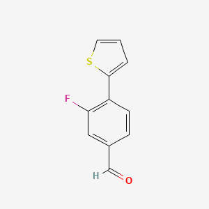 molecular formula C11H7FOS B1407068 3-Fluoro-4-(thiophen-2-yl)benzaldehyde CAS No. 1456811-28-1