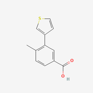 molecular formula C12H10O2S B1407072 4-Methyl-3-(thiophen-3-yl)benzoic acid CAS No. 1499704-36-7