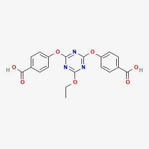 molecular formula C19H15N3O7 B14070720 Benzoic acid, 4,4'-[(6-ethoxy-1,3,5-triazine-2,4-diyl)bis(oxy)]bis- CAS No. 62500-66-7