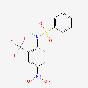 molecular formula C13H9F3N2O4S B14070749 N-[4-Nitro-2-(trifluoromethyl)phenyl]benzenesulfonamide CAS No. 86785-34-4
