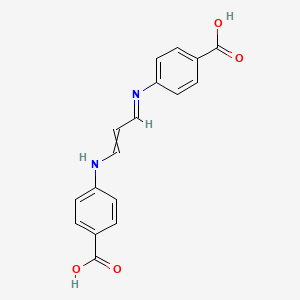molecular formula C17H14N2O4 B14070832 4-{(E)-[3-(4-Carboxyanilino)prop-2-en-1-ylidene]amino}benzoic acid CAS No. 101444-89-7