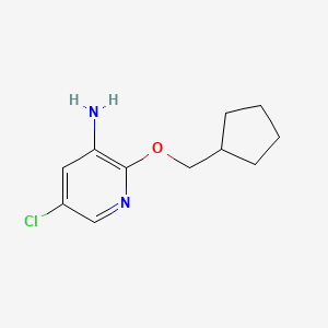molecular formula C11H15ClN2O B1407093 5-Chloro-2-(cyclopentylmethoxy)pyridin-3-amine CAS No. 1536214-13-7