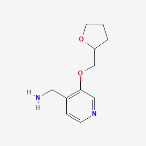 molecular formula C11H16N2O2 B1407094 (3-((Tetrahydrofuran-2-yl)methoxy)pyridin-4-yl)methanamine CAS No. 1499037-47-6