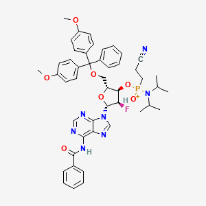 molecular formula C47H52FN7O7P+ B14070956 N-Benzoyl-5'-O-[bis(4-methoxyphenyl)phenylmethyl]-2'-deoxy-2'-fluoroadenosine 3'-[2-cyanoethyl N,N-bis(1-methylethyl)phosphoramidite] 