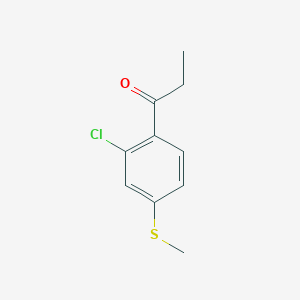 molecular formula C10H11ClOS B14070985 1-(2-Chloro-4-(methylthio)phenyl)propan-1-one 