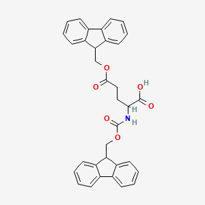 molecular formula C34H29NO6 B14071053 N-alpha-(FMOC)-L-glutamic acid alpha-fluorenylmethyl ester 