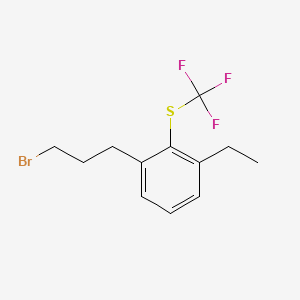 molecular formula C12H14BrF3S B14071055 1-(3-Bromopropyl)-3-ethyl-2-(trifluoromethylthio)benzene 