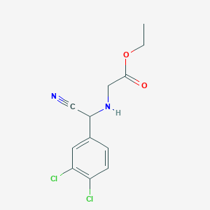 molecular formula C12H12Cl2N2O2 B1407108 Ethyl 2-[[cyano-(3,4-dichlorophenyl)methyl]amino]acetate CAS No. 1440535-71-6
