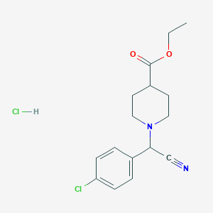 molecular formula C16H20Cl2N2O2 B1407109 Ethyl 1-[(4-chlorophenyl)-cyano-methyl]piperidine-4-carboxylate hydrochloride CAS No. 1440535-81-8