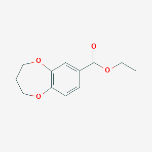 molecular formula C12H14O4 B14071090 ethyl 3,4-dihydro-2H-1,5-benzodioxepine-7-carboxylate 