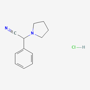 molecular formula C12H15ClN2 B1407110 2-Phenyl-2-pyrrolidin-1-yl-acetonitrile hydrochloride CAS No. 31788-76-8