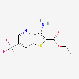 molecular formula C11H9F3N2O2S B1407122 Ethyl 3-amino-6-(trifluoromethyl)thieno[3,2-b]pyridine-2-carboxylate CAS No. 1357943-66-8