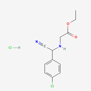 molecular formula C12H14Cl2N2O2 B1407124 Ethyl 2-[[(4-chlorophenyl)-cyano-methyl]amino]acetate hydrochloride CAS No. 1440535-65-8
