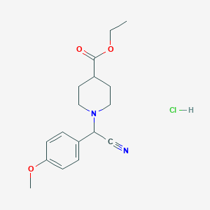 Ethyl 1-[cyano-(4-methoxyphenyl)methyl]piperidine-4-carboxylate hydrochloride