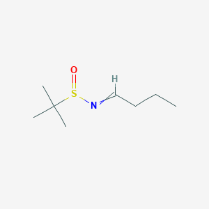 molecular formula C8H17NOS B14071370 N-butylidene-2-methylpropane-2-sulfinamide 