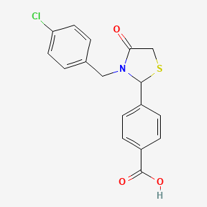 4-[3-(4-Chlorobenzyl)-4-oxo-1,3-thiazolidin-2-yl]benzoic acid