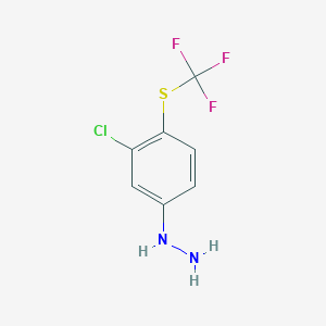 molecular formula C7H6ClF3N2S B14071451 1-(3-Chloro-4-(trifluoromethylthio)phenyl)hydrazine 
