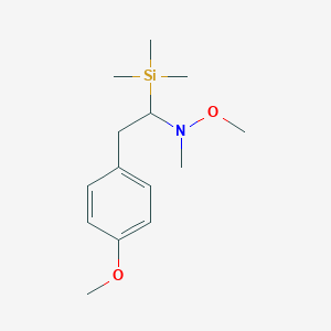 molecular formula C14H25NO2Si B14071454 N-(2-(4-methoxyphenyl)-1-(trimethylsilyl)ethyl)-N,O-dimethylhydroxylamine 