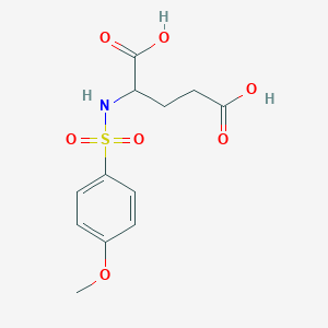 molecular formula C12H15NO7S B14071577 2-[(4-Methoxyphenyl)sulfonylamino]pentanedioic acid 