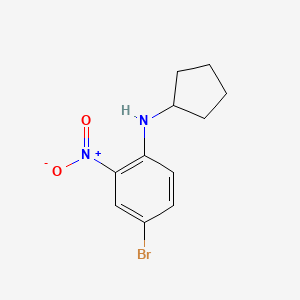 molecular formula C11H13BrN2O2 B14071709 (4-Bromo-2-nitro-phenyl)-cyclopentyl-amine 