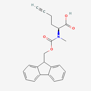 molecular formula C22H21NO4 B14071774 (S)-2-((((9H-Fluoren-9-yl)methoxy)carbonyl)(methyl)amino)hex-5-ynoic acid 